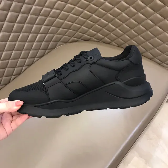 Burberry Black Orange Oversized Monogram Strap Closure Sneakers 3