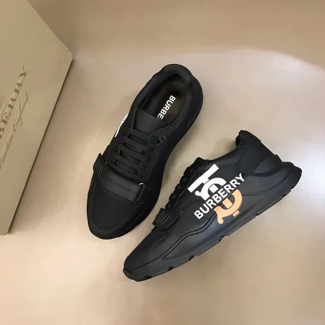 Burberry Black Orange Oversized Monogram Strap Closure Sneakers 8