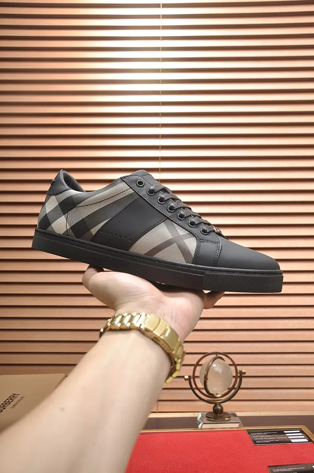 Burberry House Check Panel Black Lifestyle Sneakers 4