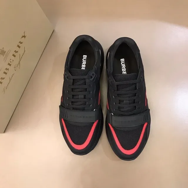 Burberry Knight Black Red Check Lifestyle Sneakers 3