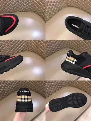 Burberry Knight Black Red Check Lifestyle Sneakers 4