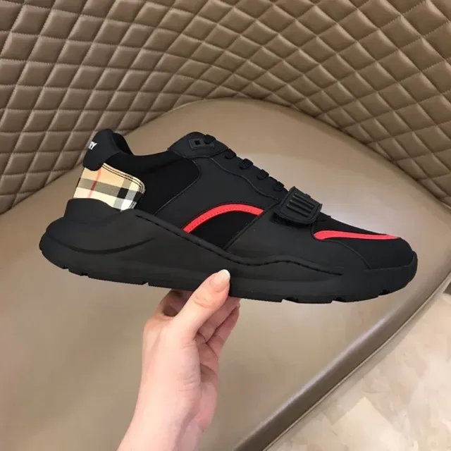 Burberry Knight Black Red Check Lifestyle Sneakers 5