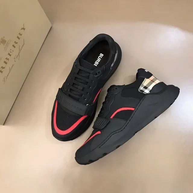 Burberry Knight Black Red Check Lifestyle Sneakers 7