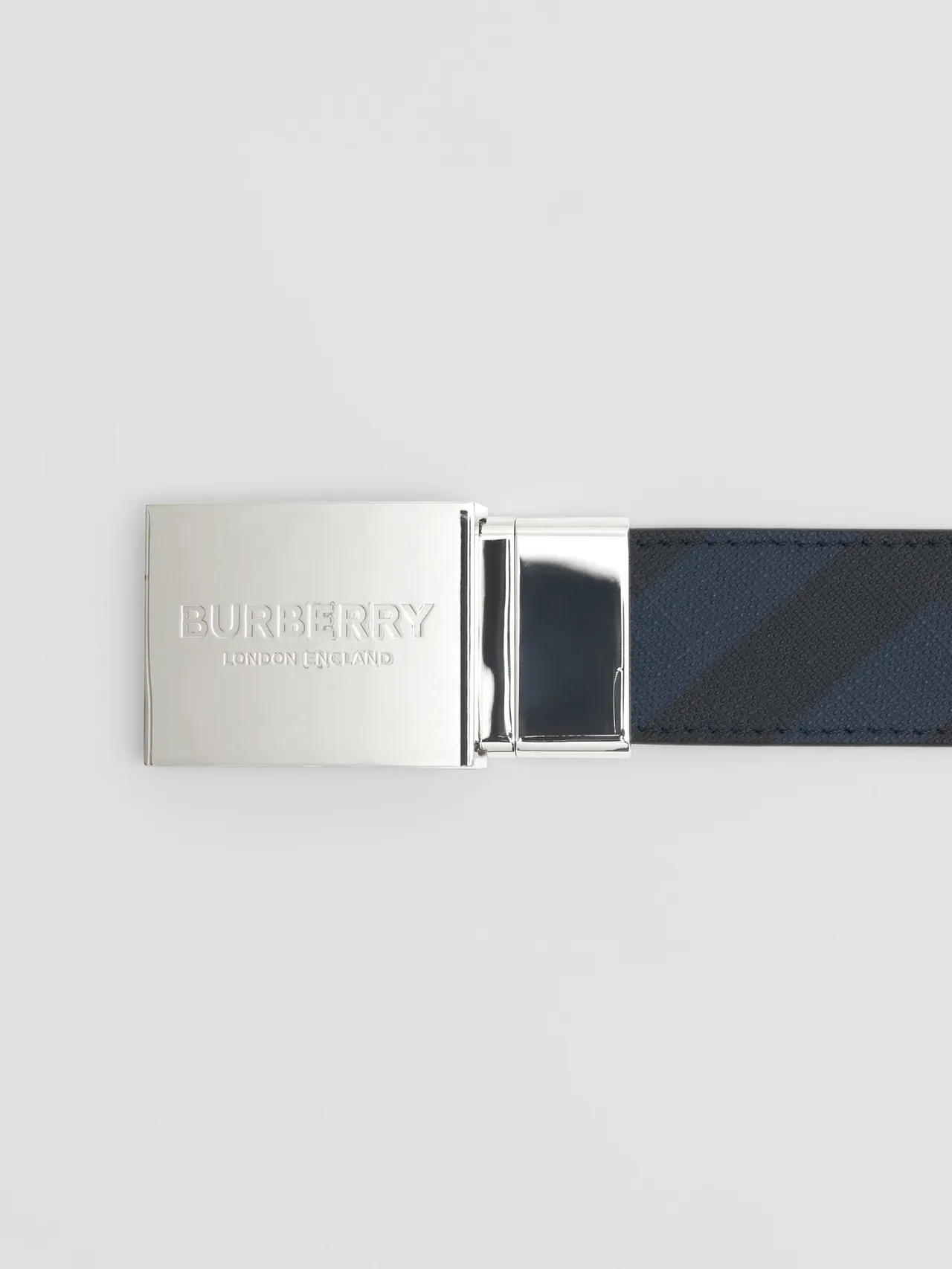 Burberry Knight Reversible Diagonal Check Leather Belt 2