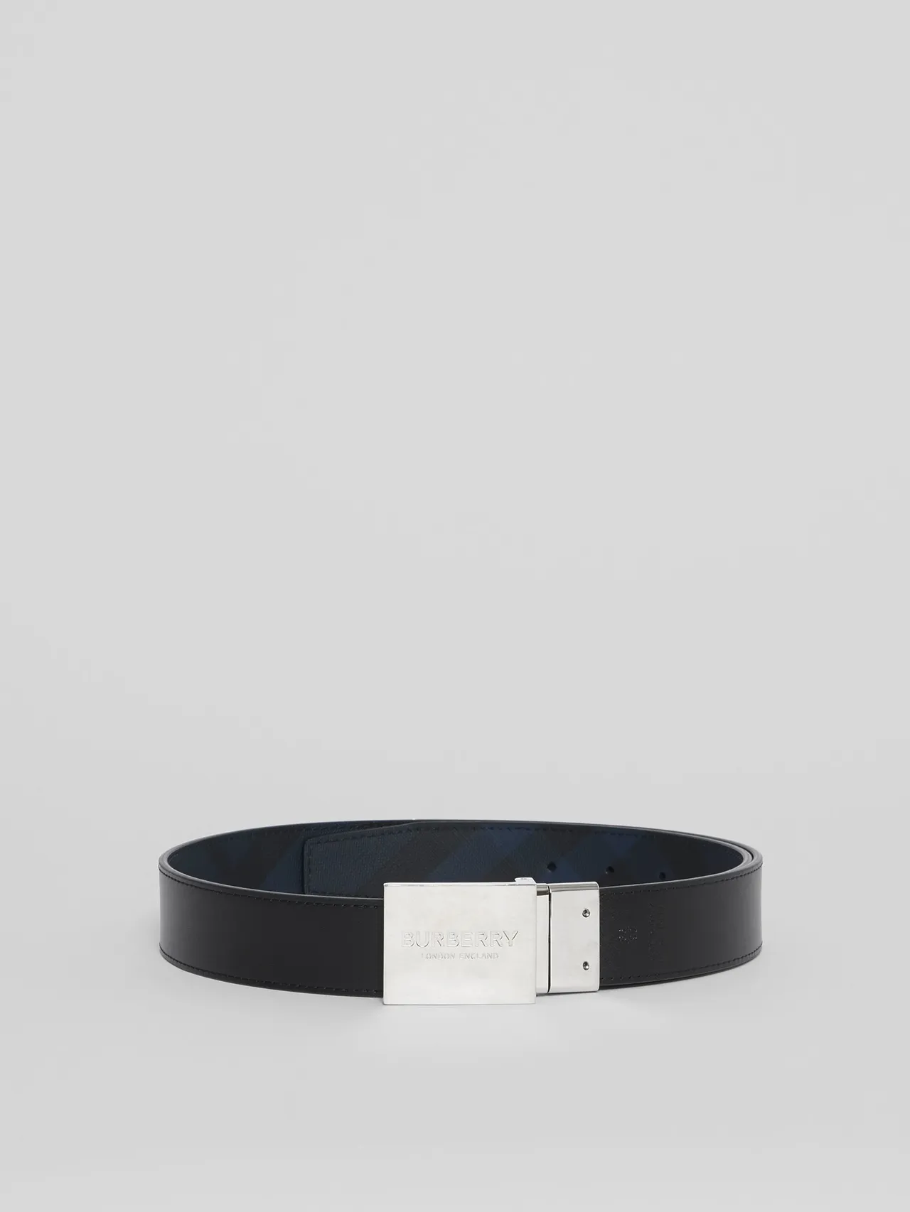 Burberry Knight Reversible Diagonal Check Leather Belt 8