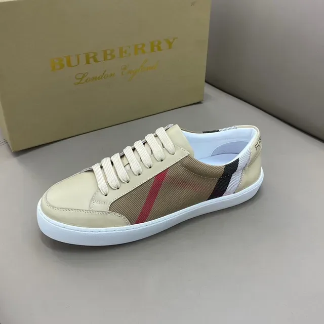 Burberry Lola Beige Red House Check Side Panel Low-Top Silhouette Lifestyle Sneakers 5