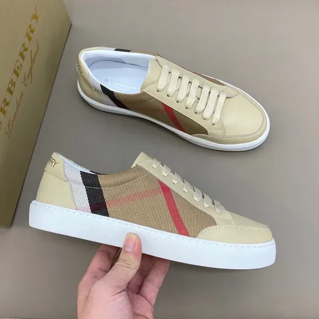 Burberry Lola Beige Red House Check Side Panel Low-Top Silhouette Lifestyle Sneakers 6