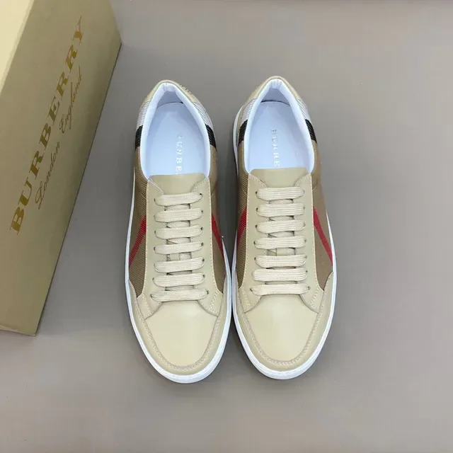 Burberry Lola Beige Red House Check Side Panel Low-Top Silhouette Lifestyle Sneakers 7