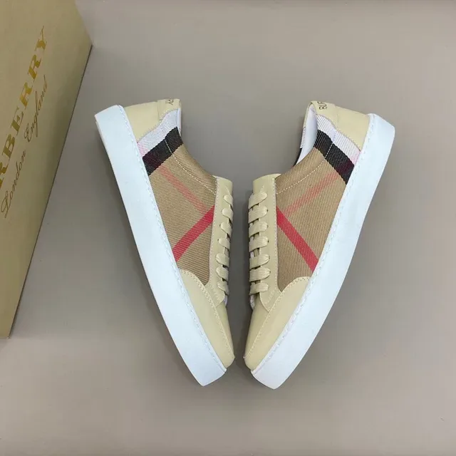 Burberry Lola Beige Red House Check Side Panel Low-Top Silhouette Lifestyle Sneakers 8