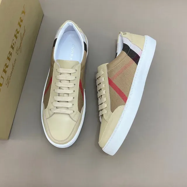 Burberry Lola Beige Red House Check Side Panel Low-Top Silhouette Lifestyle Sneakers 9