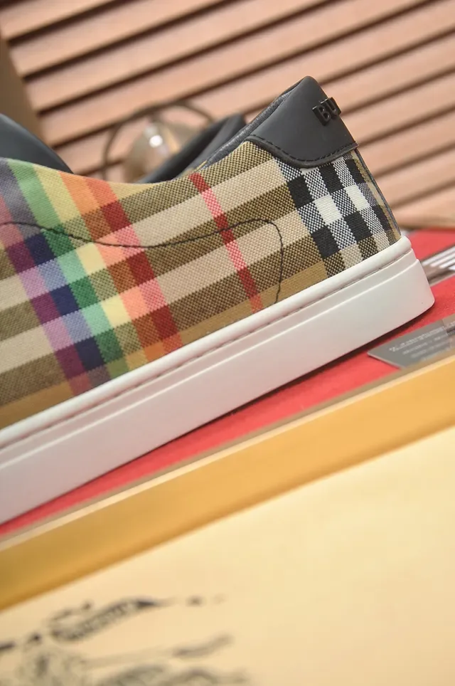 Burberry Multicolor Gray Low-Top Plaid Textile Upper Lifestyle Sneakers 2