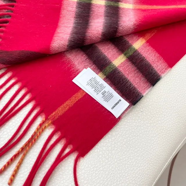 Burberry Nova Check लाल कालो गोलापি क्याशমিয়ার स्कार्फ 9