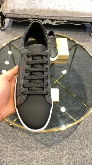 Burberry Plaid and Black Lifestyle Sneakers 2