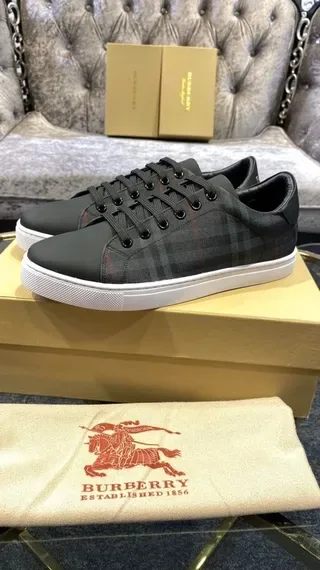 Burberry Plaid and Black Lifestyle Sneakers 3