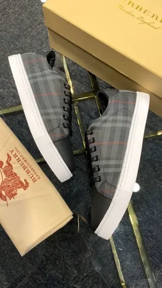 Burberry Plaid and Black Lifestyle Sneakers 6