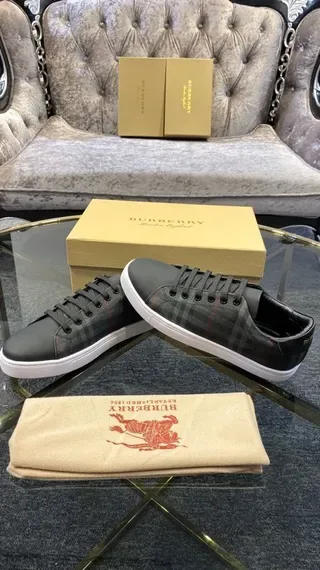 Burberry Plaid and Black Lifestyle Sneakers 7