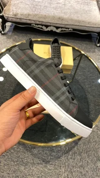 Burberry Plaid and Black Lifestyle Sneakers 8