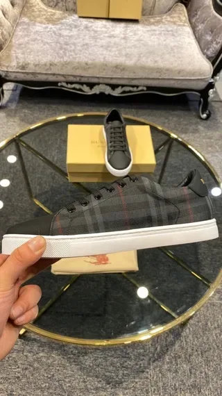 Burberry Plaid and Black Lifestyle Sneakers 9