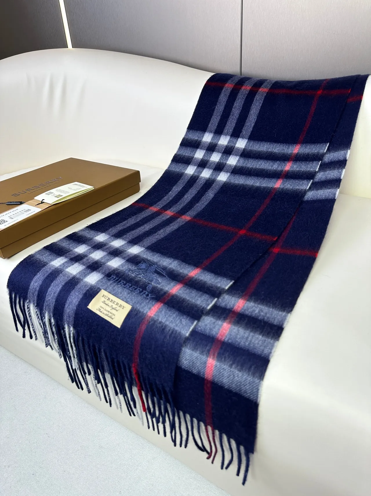 Burberry Reykjavik Noir Nova Check Cashmere Scarf 6