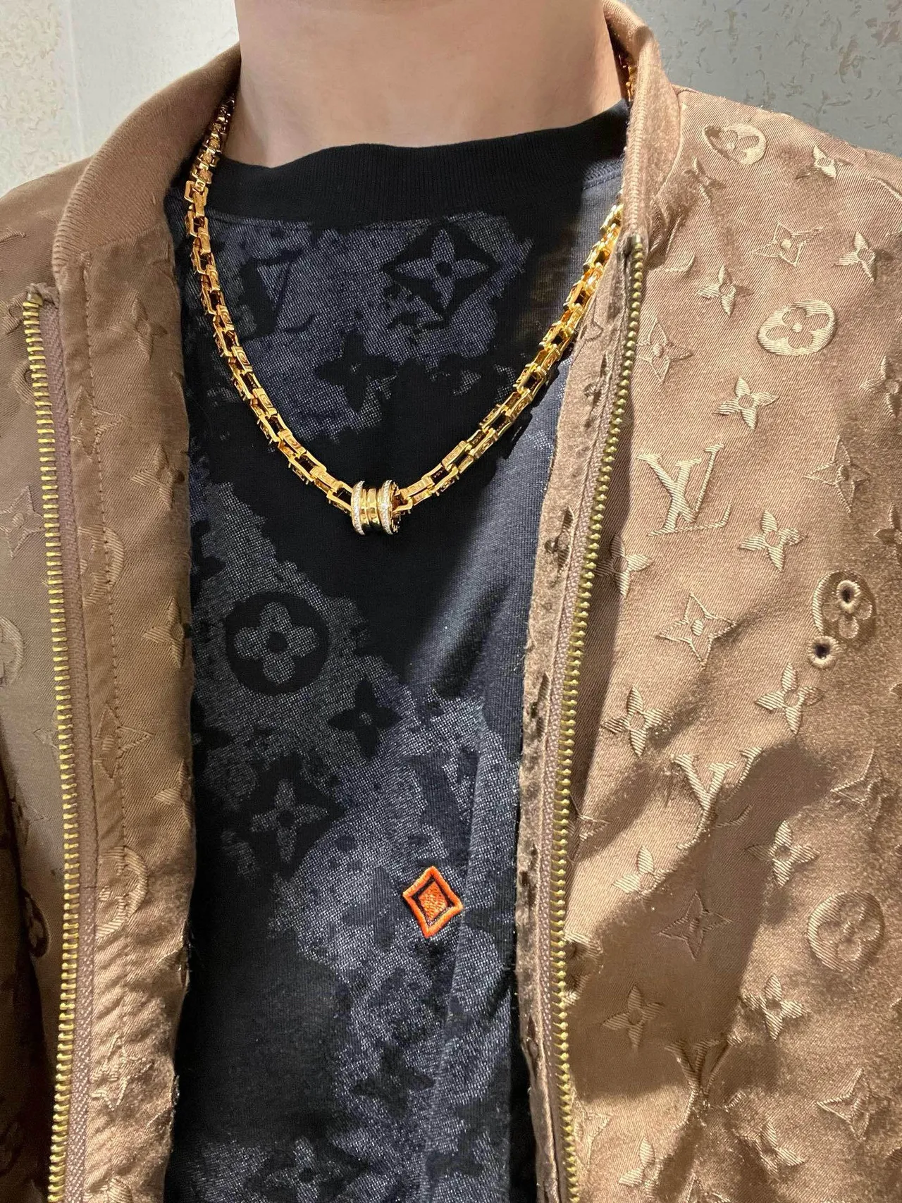 Bvlgari B.zero1 Chaîne or argent maillons clé grecque gravée collier 5