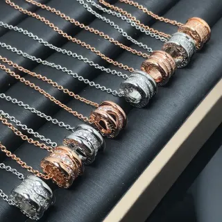 Bvlgari B.zero1 Rock Two-Tone Pavé Stacked Cylindrical Necklace