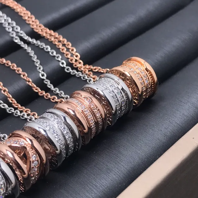 Bvlgari B.zero1 Rock Two-Tone Pavé Stacked Cylindrical Necklace 5