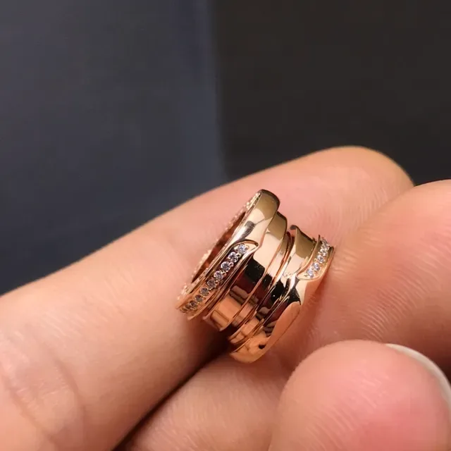Bvlgari B.zero1 玫瑰金 镶钻 相连戒指 项链 6