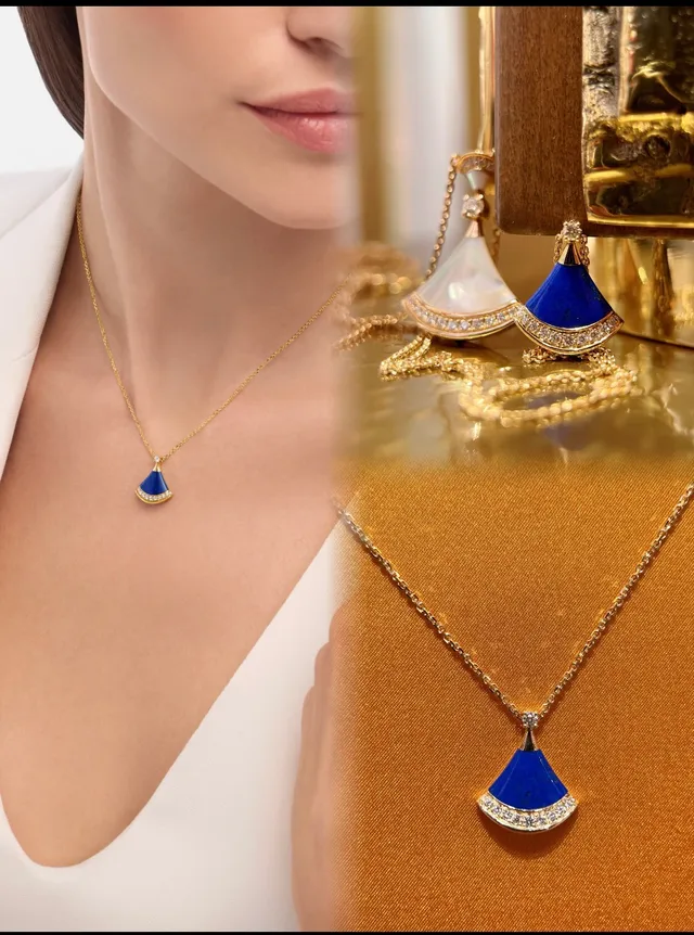 Bvlgari Divas' Dream নীল ইনামেল এবং হীরা পেন্ডেন্ট নেকলেস 2