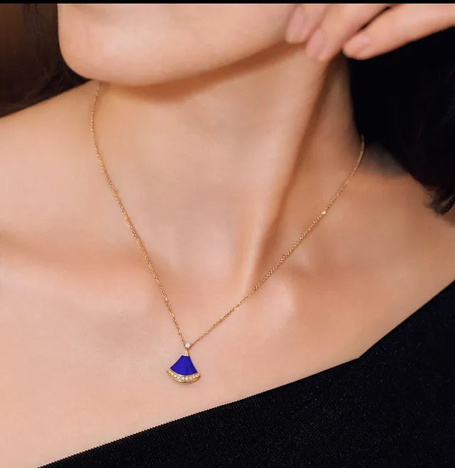 Bvlgari Divas' Dream নীল ইনামেল এবং হীরা পেন্ডেন্ট নেকলেস 3