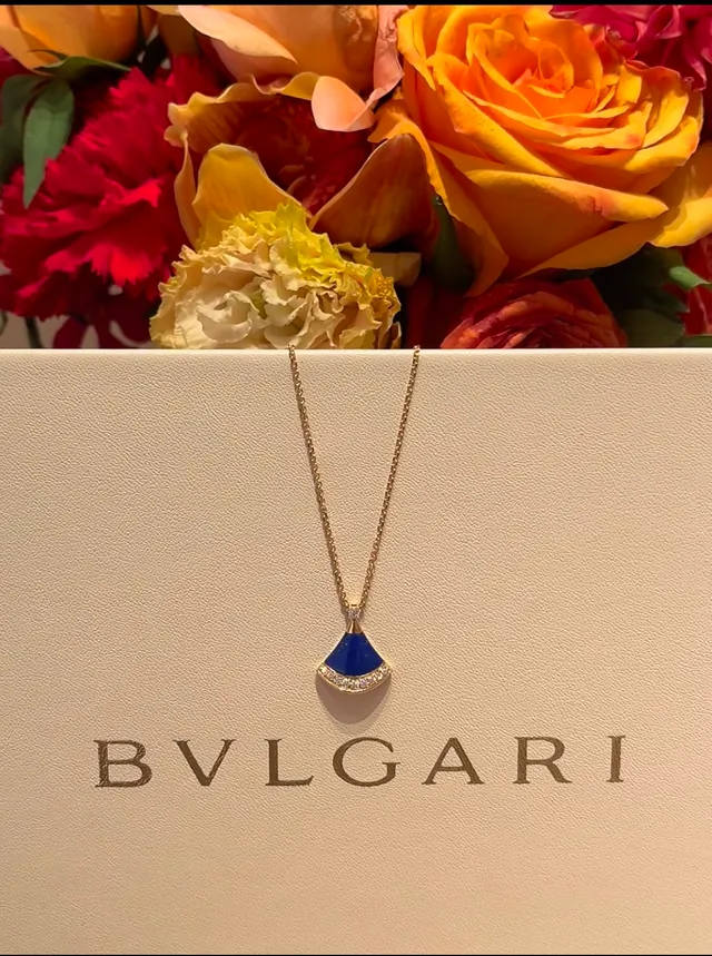 Bvlgari Divas' Dream নীল ইনামেল এবং হীরা পেন্ডেন্ট নেকলেস 5