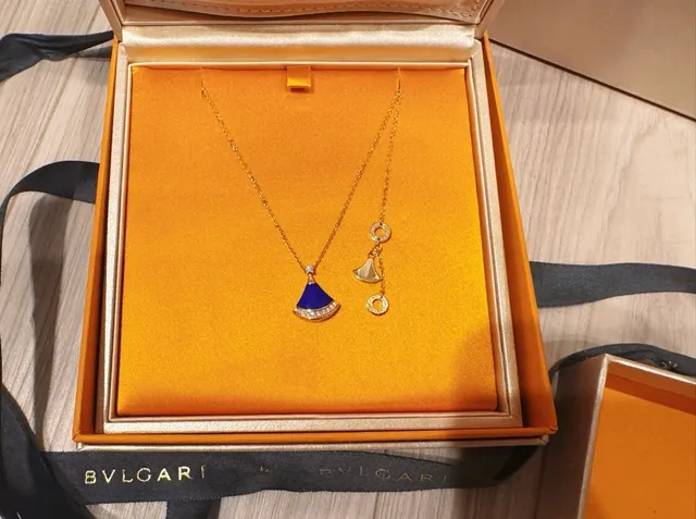 Bvlgari Divas' Dream নীল ইনামেল এবং হীরা পেন্ডেন্ট নেকলেস 6