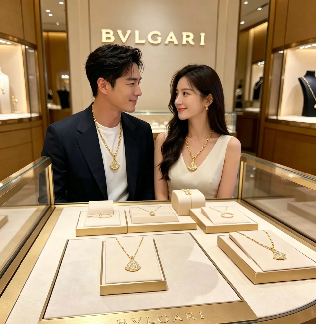 Bvlgari Divas’ Dream قلادة مروحية مرصعة بالماس الذهبية 2