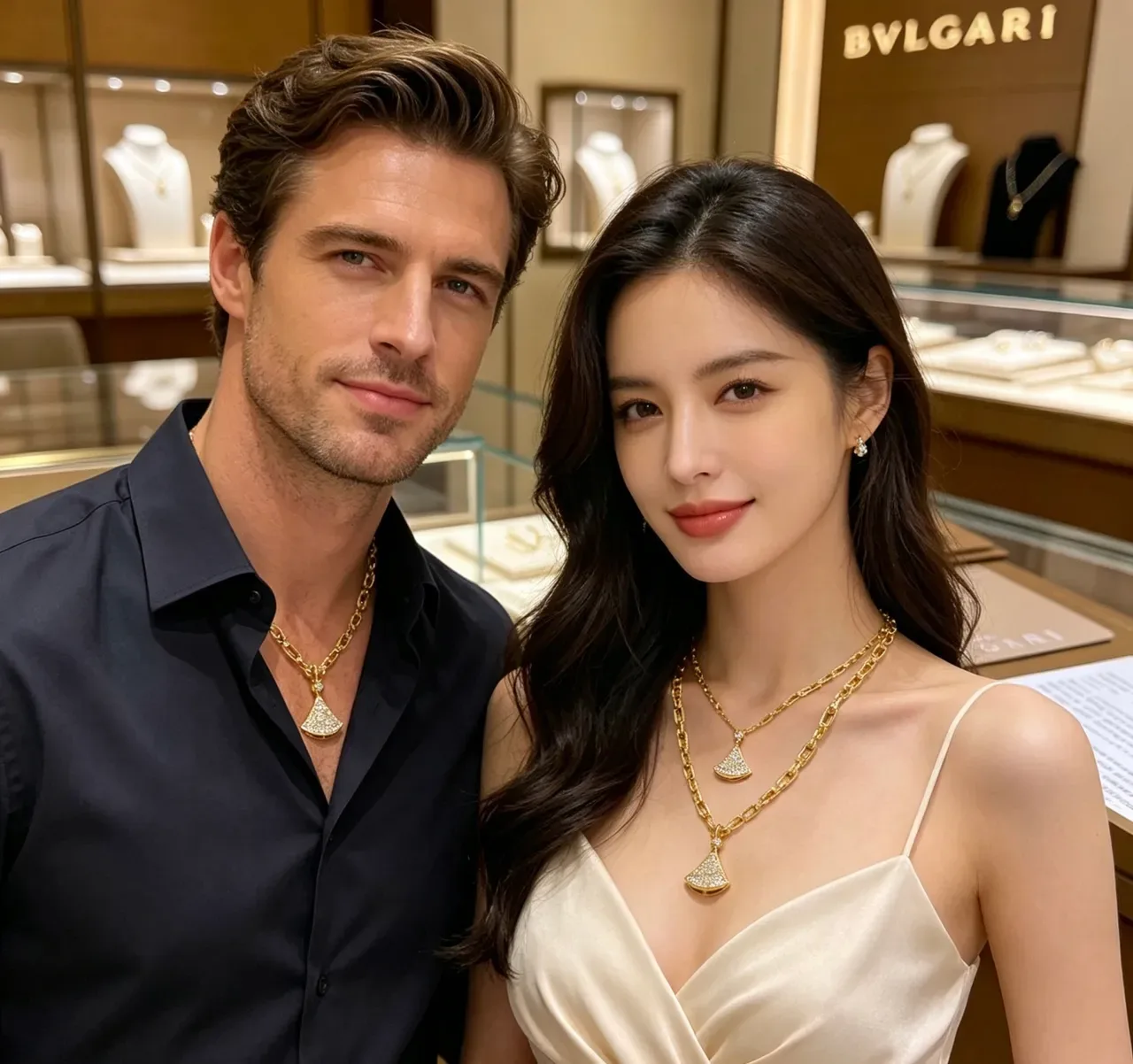 Bvlgari Divas’ Dream قلادة مروحية مرصعة بالماس الذهبية 8