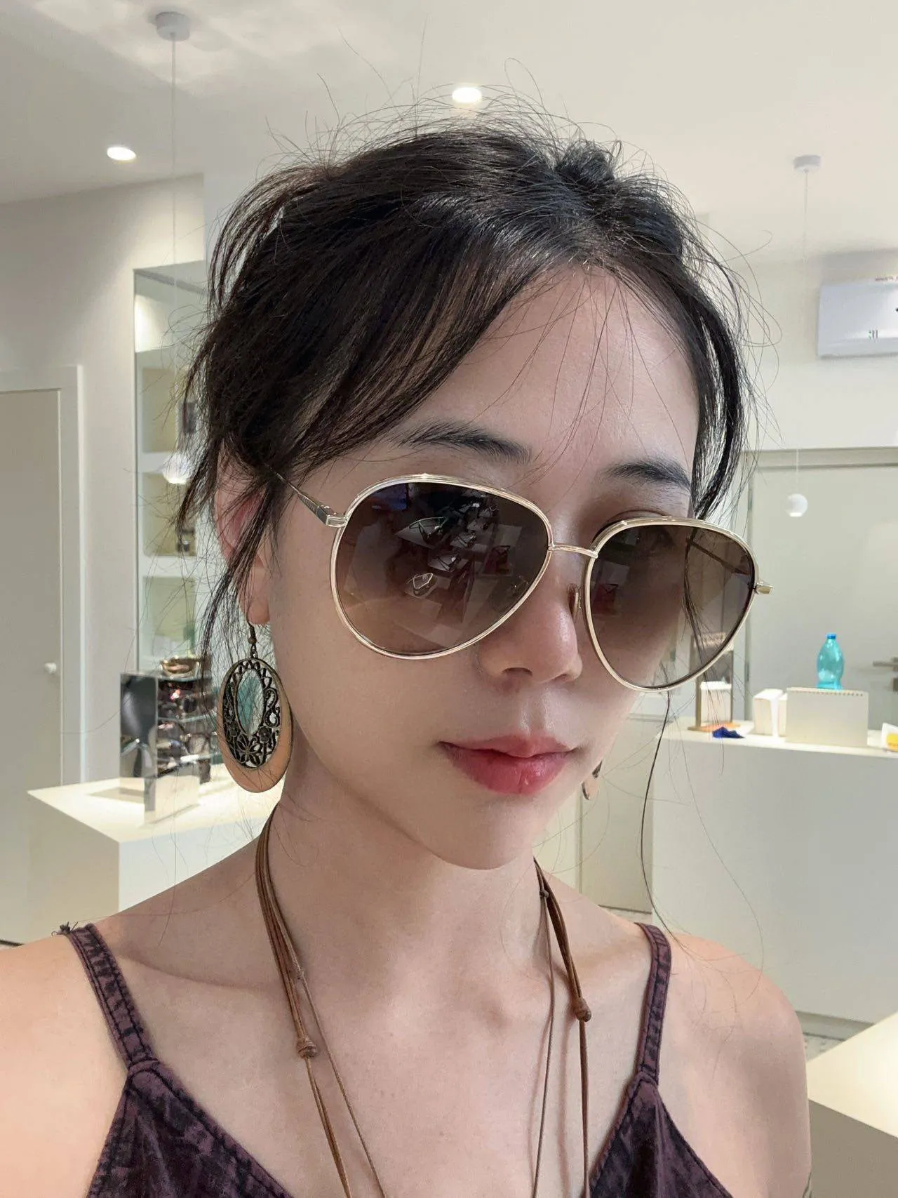 Bvlgari Gold Pink Thin Metal Frame Rose-Tinted Lenses Eyewear 2