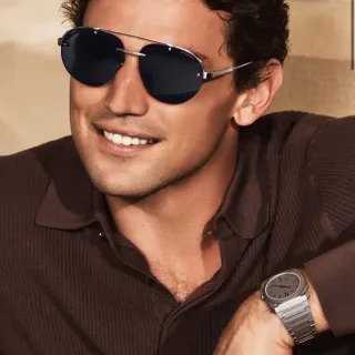 Bvlgari Octo Finissimo Black Silver Aviator-Style Shield-Shaped Lenses Sunglasses