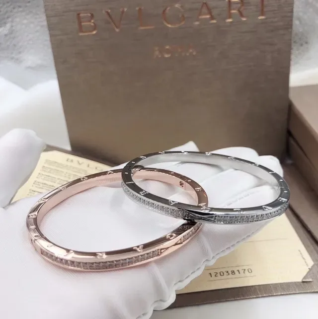 Bvlgari पवे़ क्रिस्टल गुलाबी सोना रिजिड बैंगल ब्रेसलेट 7