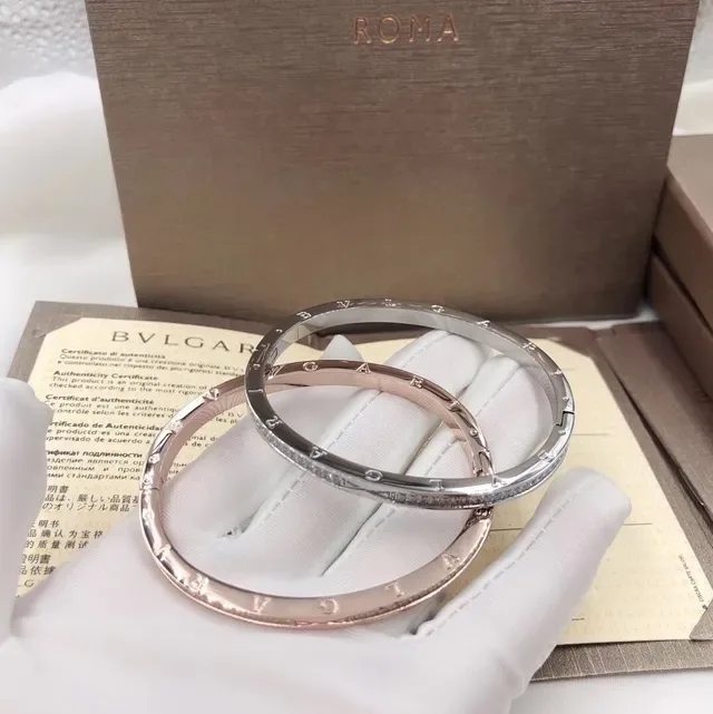 Bvlgari पवे़ क्रिस्टल गुलाबी सोना रिजिड बैंगल ब्रेसलेट 9