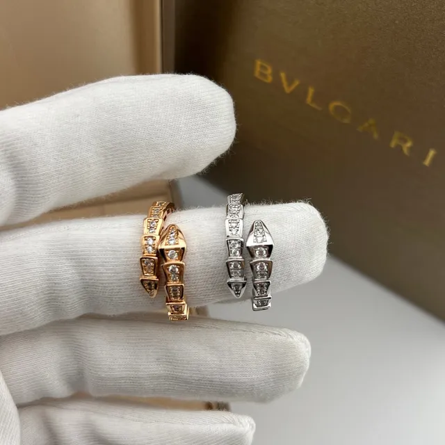 Bvlgari Serpenti Pavé Diamond Coil Rings 4