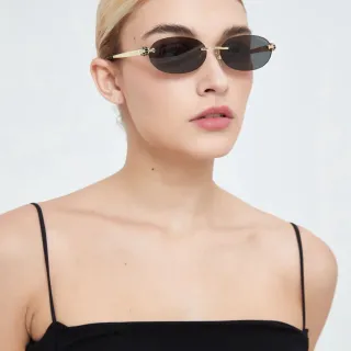 Bvlgari Serpenti Óculos de sol oval sem aro tom dourado degradê
