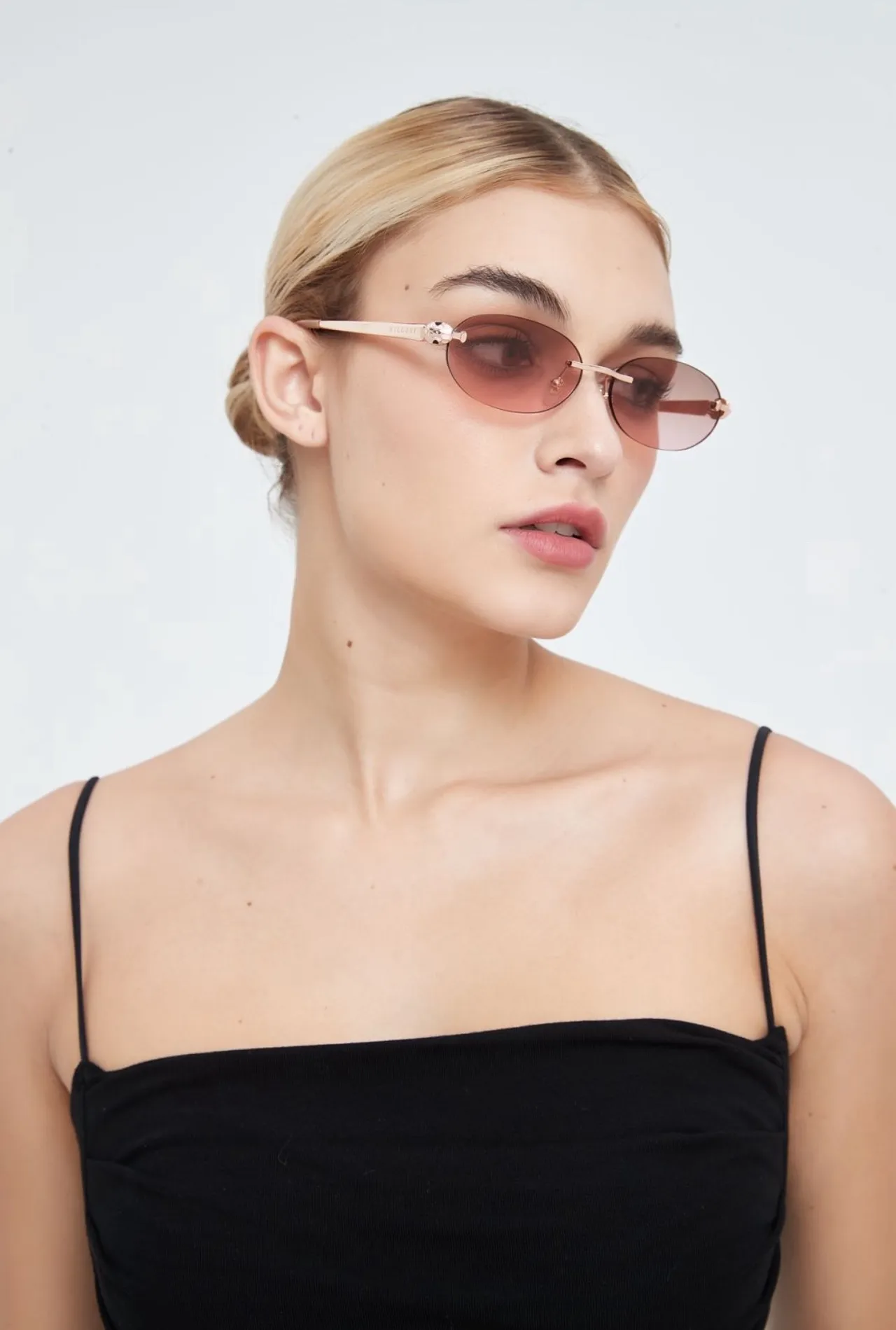 Bvlgari Serpenti Rimless Oval Gold-Tone Gradient Sunglasses 2
