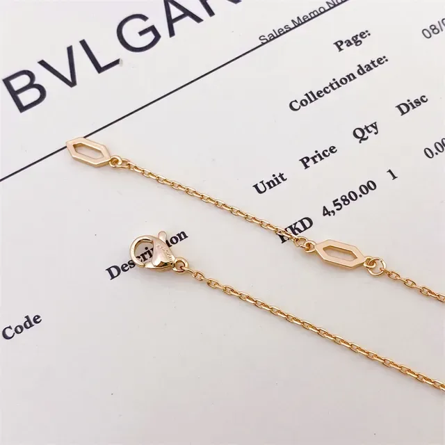 Bvlgari Serpenti 蛇头 Pavé 水晶 金色 项链 2