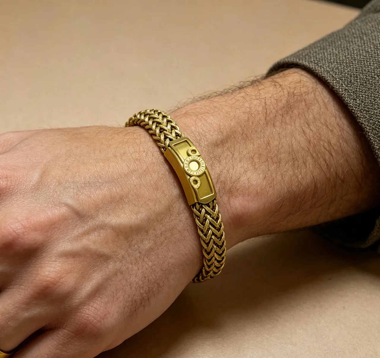 Bvlgari Woven Chain Gold-Tone Bracelet 8