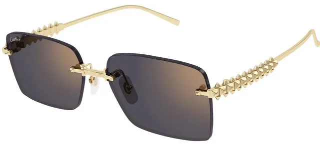 Cartier Clash de Cartier Gold-Tone Spiked Temple Rectangular Sunglasses 4