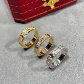 Cartier Juste un Clou Gold Silver Full-Band Pavé-Set Ring