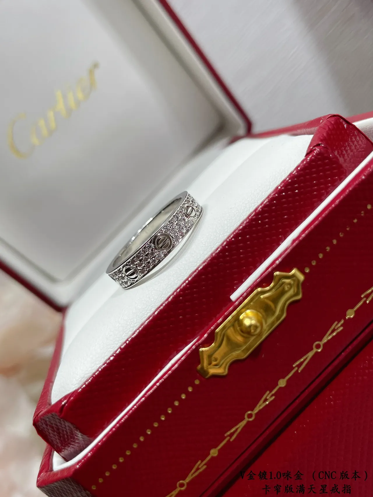 Cartier Juste un Clou Gold Silver Full-Band Pavé-Set Ring 2