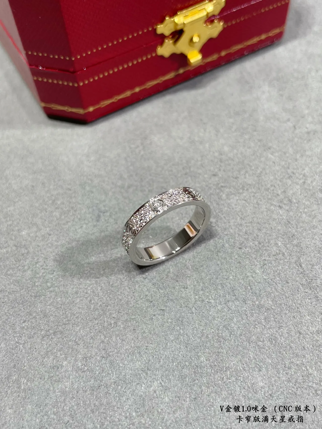 Cartier Juste un Clou Gold Silver Full-Band Pavé-Set Ring 6
