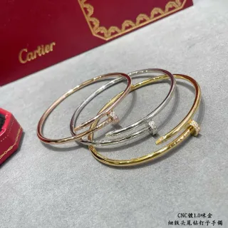 Cartier Juste un Clou Gold Silver Nail-Head Motif Pavé-Set Diamonds Bracelet