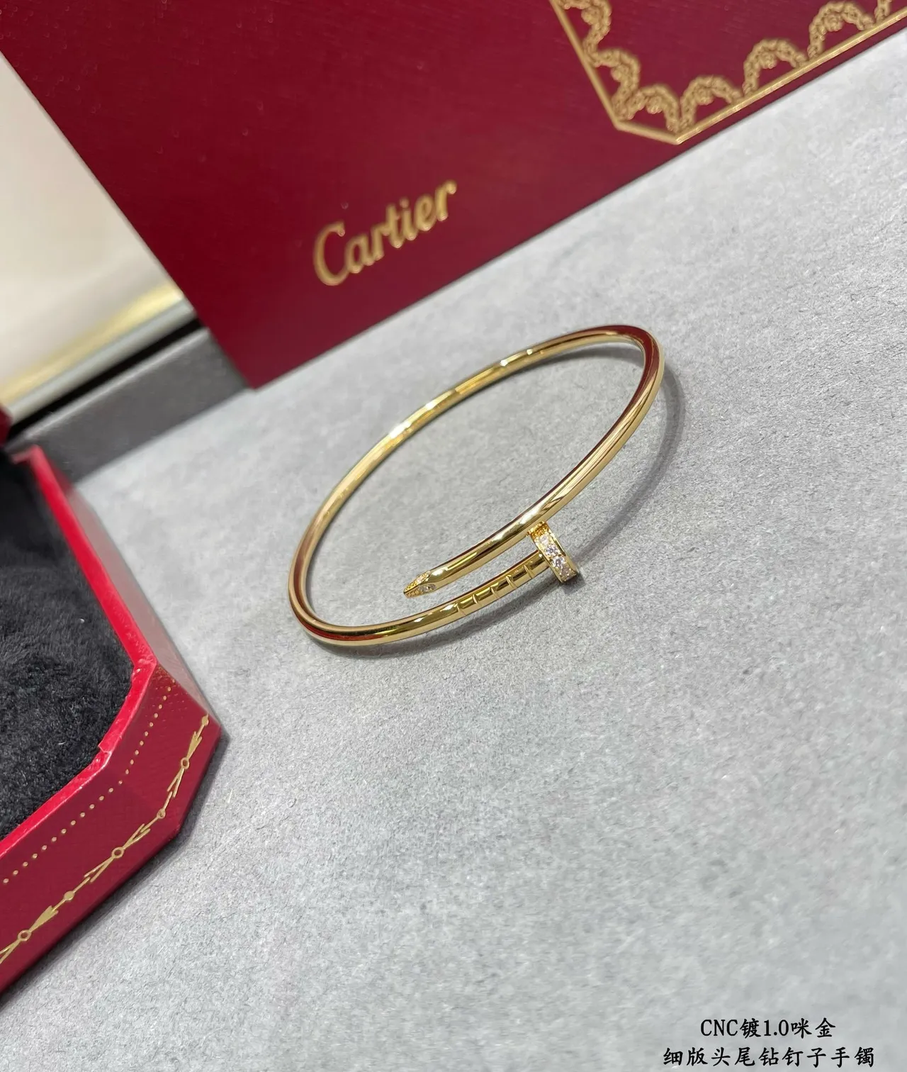 Cartier Juste un Clou Or et Argent Motif tête de clou Pavé-Set Diamants Bracelet 6