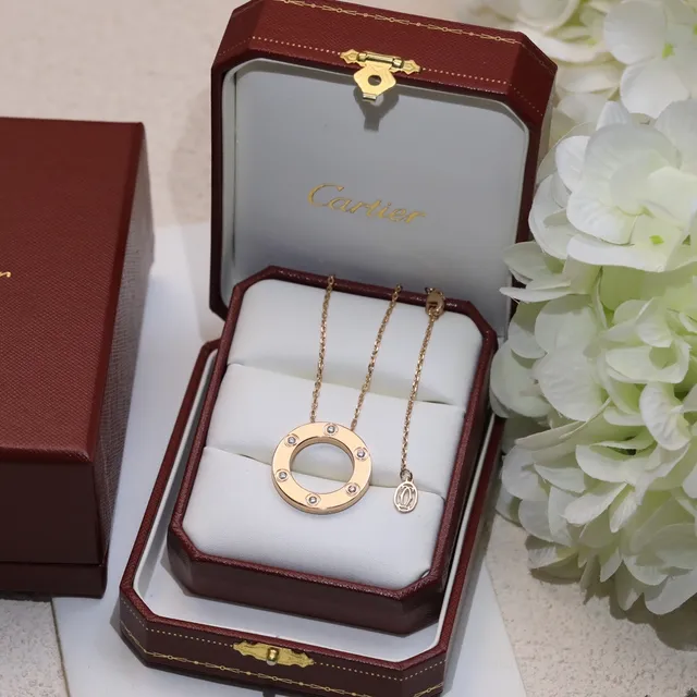 Cartier Juste un Clou Gold Silver Open Circular Hoop Six Bezel-Set Stones Necklace 5