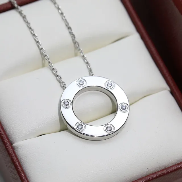 Cartier Juste un Clou Gold Silver Open Circular Hoop Six Bezel-Set Stones Necklace 9